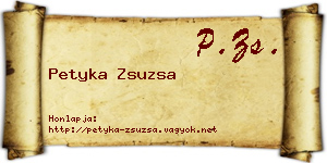 Petyka Zsuzsa névjegykártya